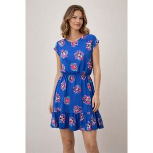 Lilly Pulitzer Royce Fit & Flare Dress Blue of Corsage Auburn Floral Small